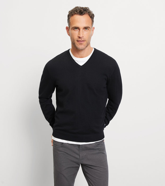 Casual Strick, Pullover, Schwarz