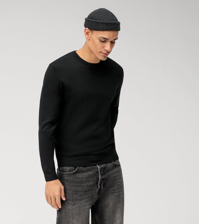 Casual Maille, Pullover, Noir