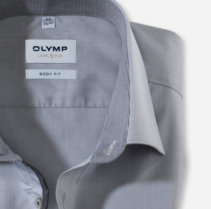 Businesshemd | OLYMP Level New Five, body Mittelgrau 04631260 - | York Kent fit
