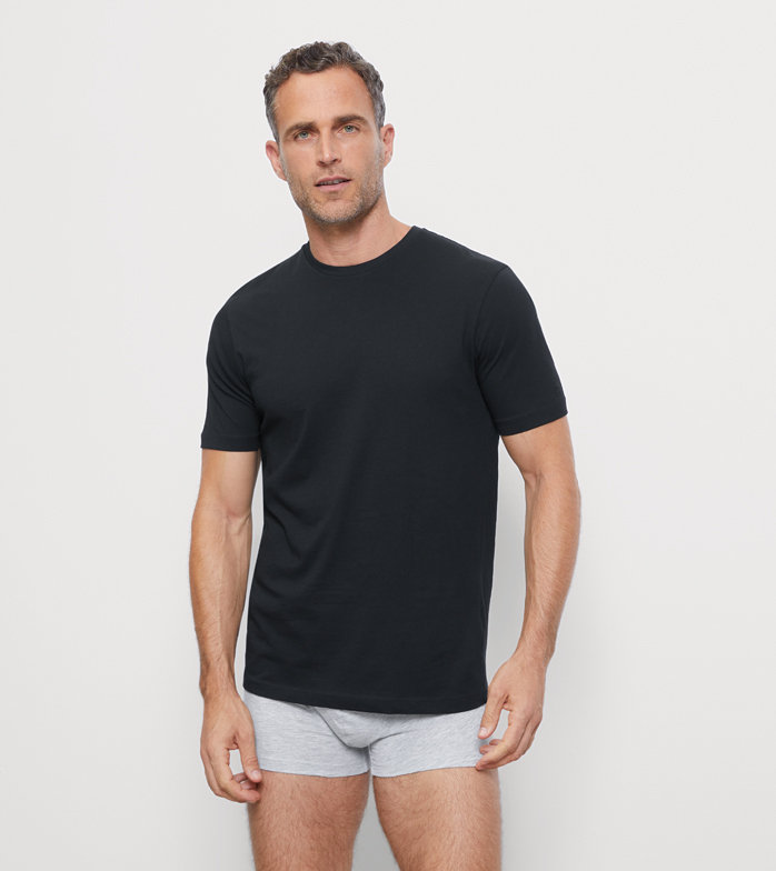 Unterzieh-T-Shirts, modern fit, Schwarz