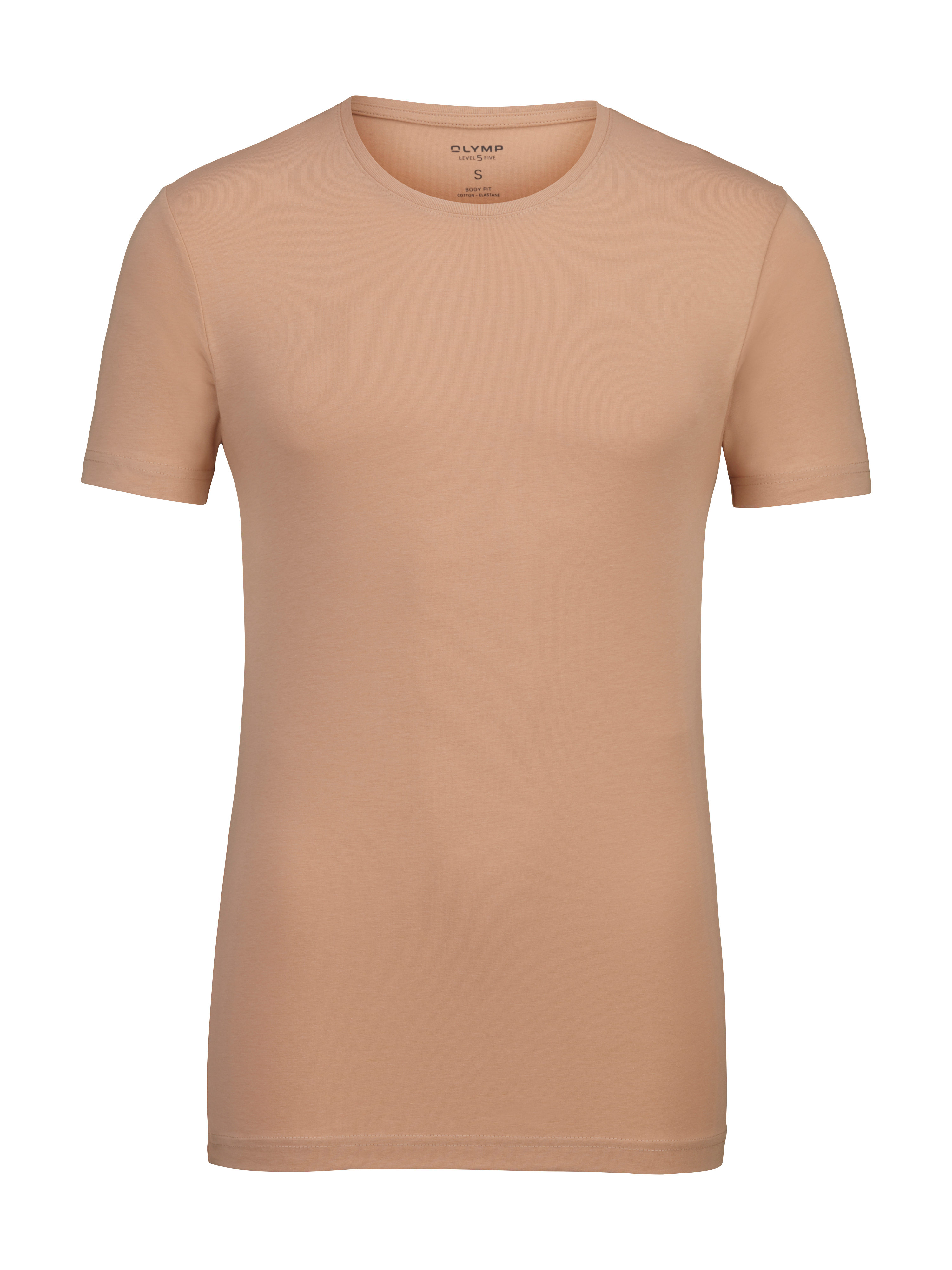 OLYMP Level Five T-Shirt voor eronder, body fit | Caramel - 08031224