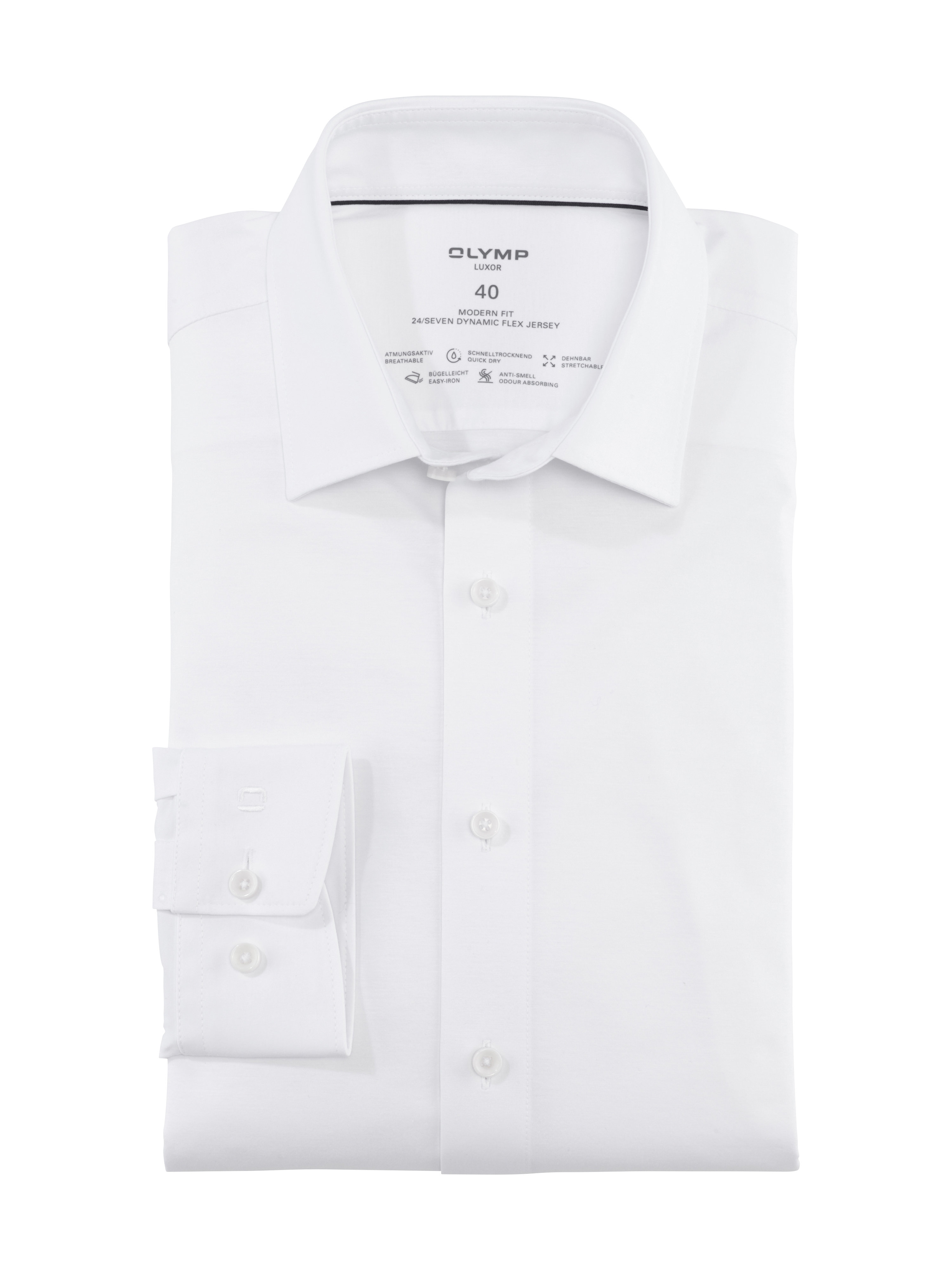 Business shirt | 24/Seven, modern | OLYMP New 12026400 Kent White - Luxor fit