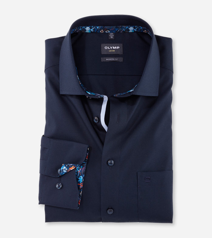 Luxor, Business shirt, modern fit, Global Kent, Cobalt