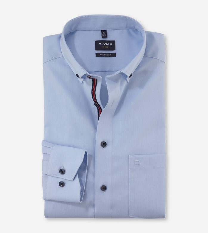 Luxor, Business shirt, modern fit, Button-down, Light Blue