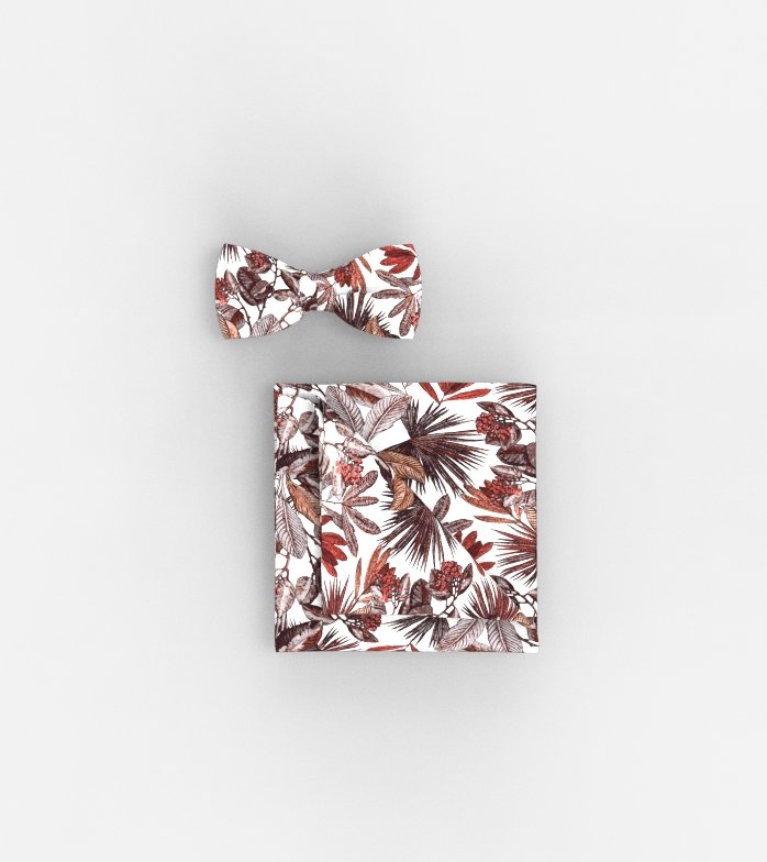 Ensemble nœud papillon / pochette OLYMP, N, Rouge Brique