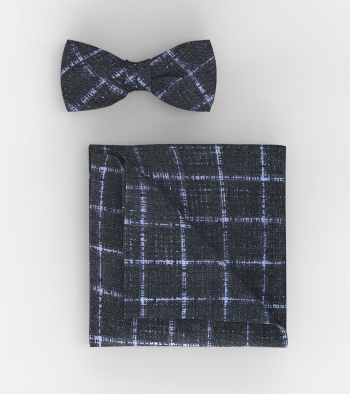 Bow tie / pocket square set, Marine