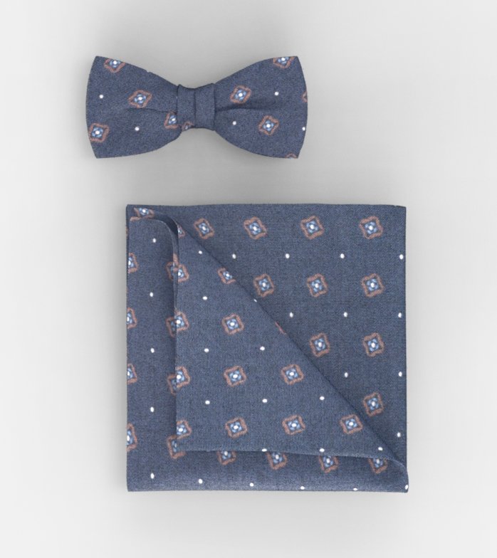 Bow tie / pocket square set, Marine