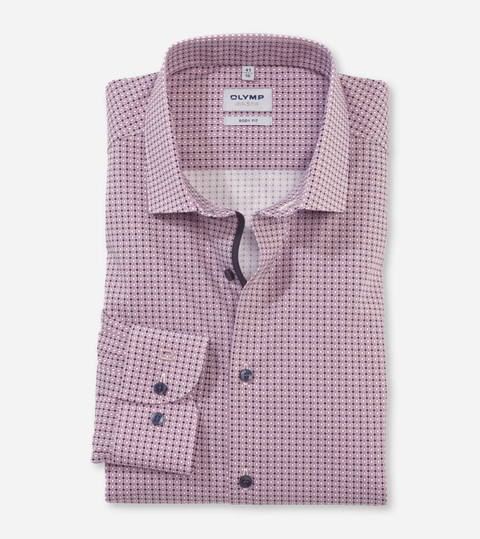 Olymp Level Five Smart Casual Body Fit linen shirt lilac