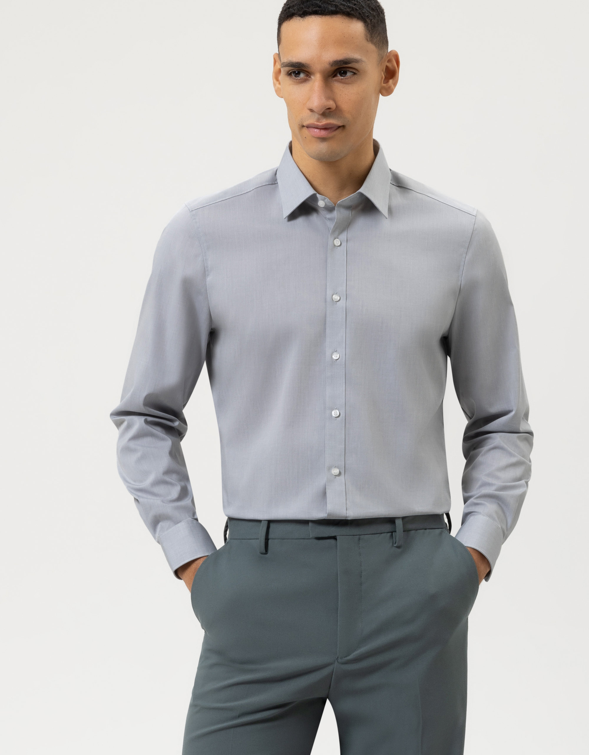 Kent fit, OLYMP | Business New body Five, Medium Grey 20806460 York - shirt Level |