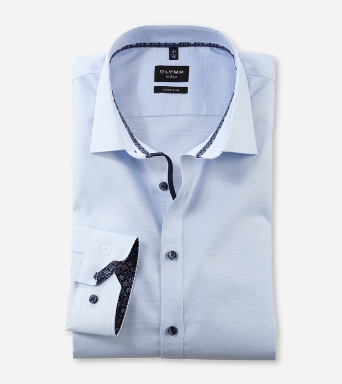 No. Six, Business shirt, super slim, New York Kent, Bleu