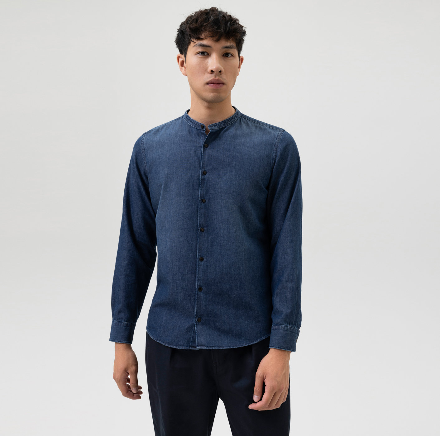 Casual shirt Level Smart Stand-up | body 32402496 fit, collar | Indigo OLYMP Five - Casual