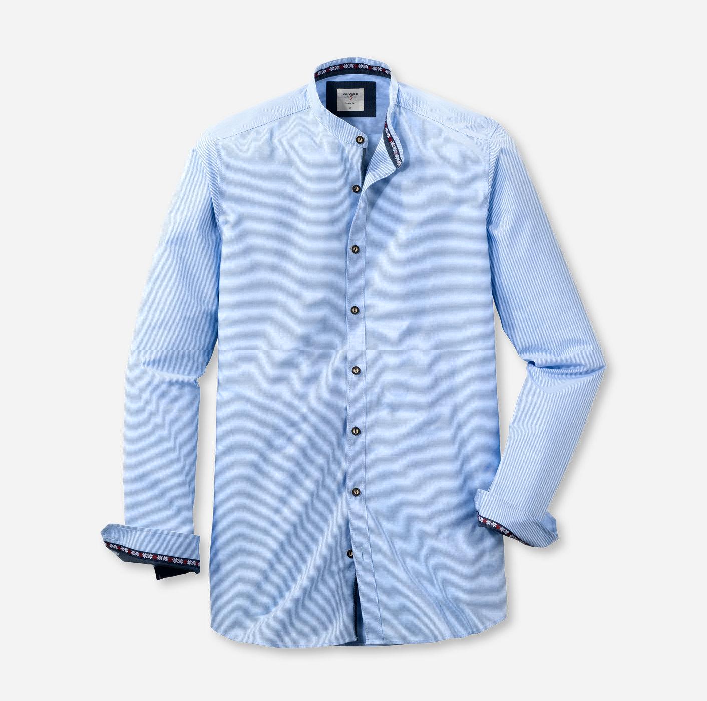 Stehkragen - 39006411 body Trachtenhemd, OLYMP | fit, Bleu
