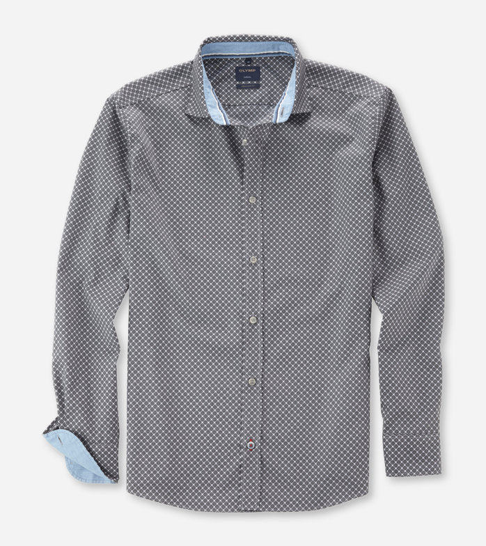 Casual, Casual shirt, regular fit, Kent, Zilvergrijs