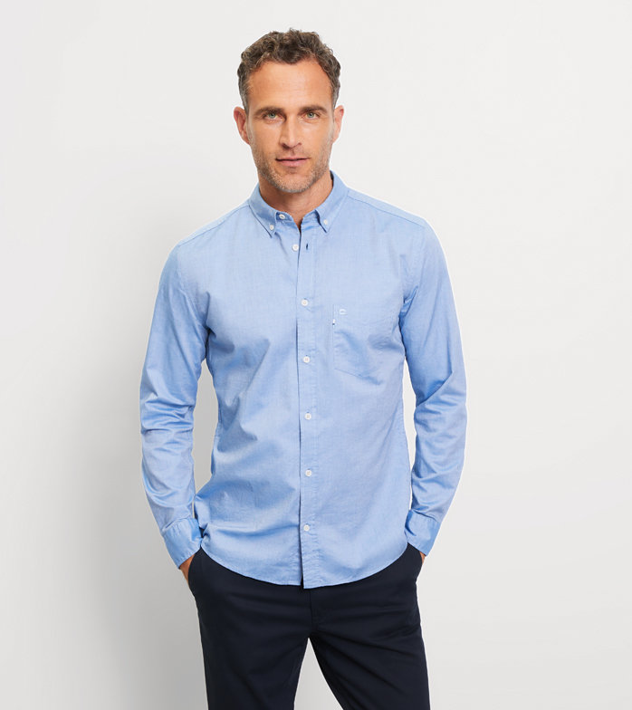 Casual, Casual shirt, regular fit, Button-down, Bleu