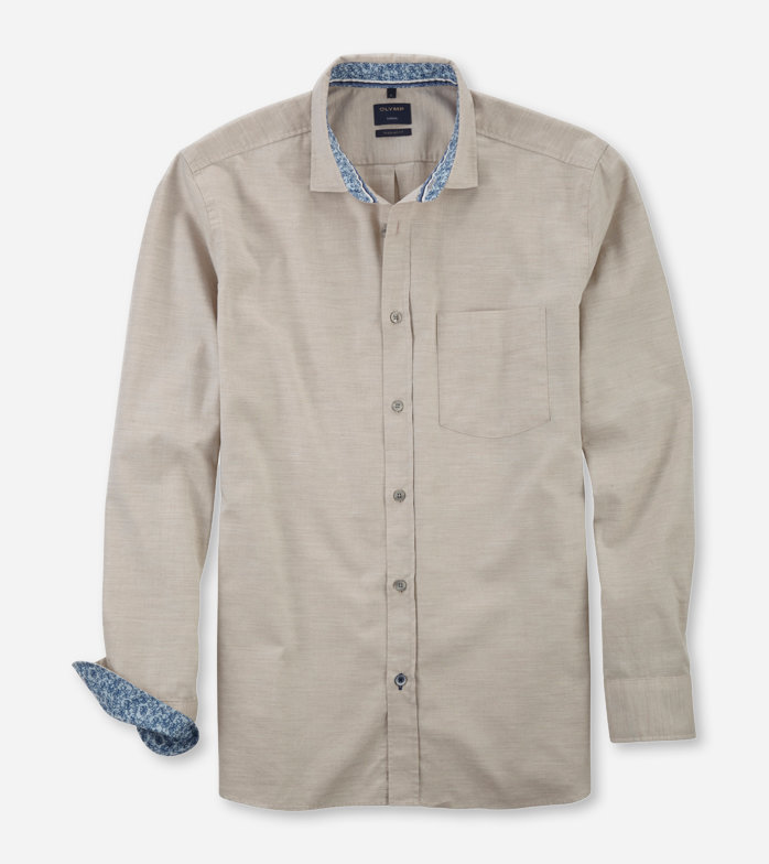 Casual, Casual shirt, regular fit, Kent, Beige