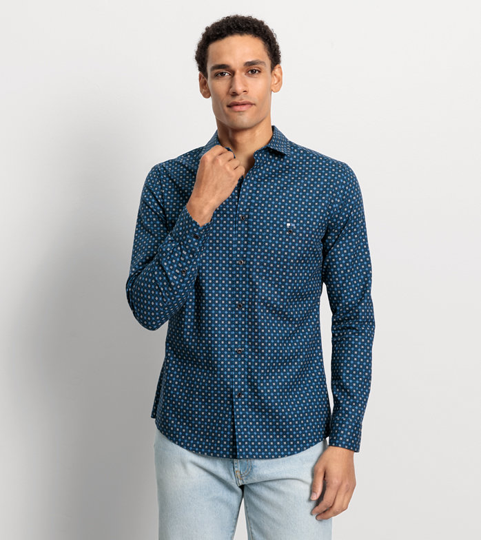 Casual, Casual shirt, regular fit, Kent, Marineblauw