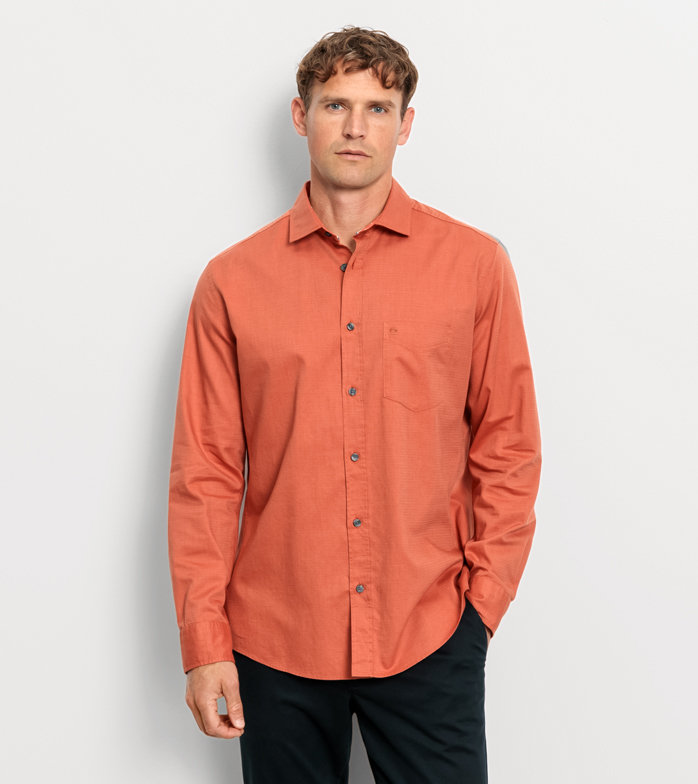 Casual, Casual shirt, regular fit, Kent, Baksteenrood