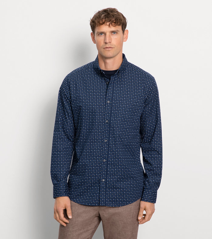 Casual, Casual shirt, regular fit, Button-down, Marine