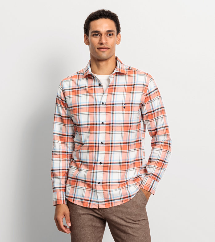 Casual, Casual shirt, regular fit, Kent, Baksteenrood