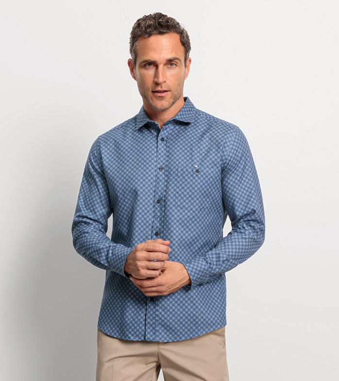 Casual, Casual shirt, regular fit, Kent, Marineblauw