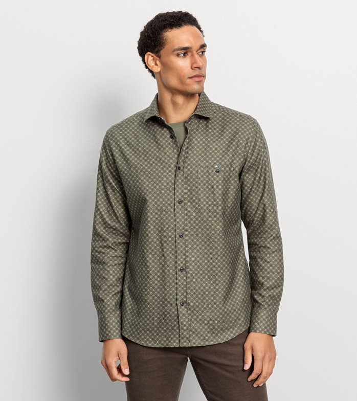 Casual, Casual shirt, regular fit, Kent, Olive