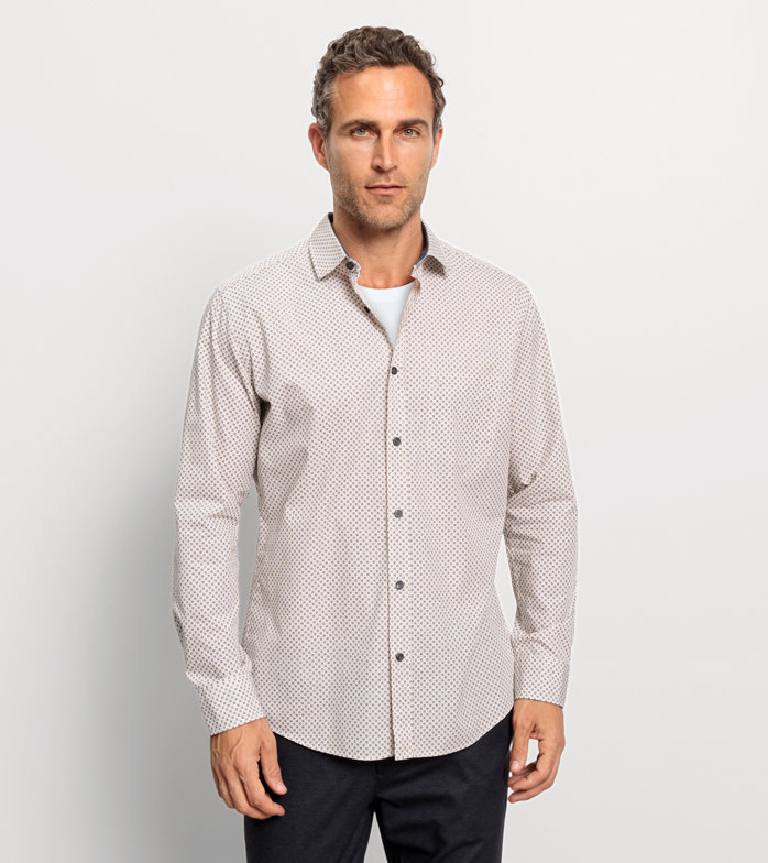 Casual, Casual shirt, regular fit, Kent, Beige