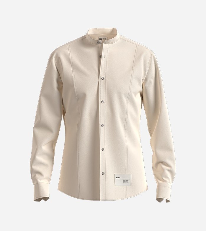 Boris Herrmann X OLYMP , regular fit, Stand-up collar, Off White