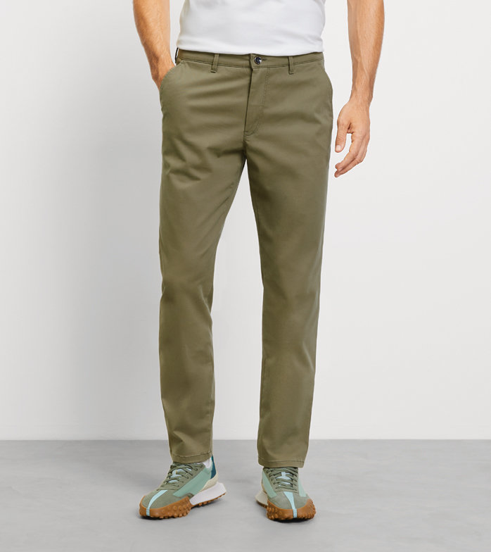 Chino, modern fit, Broek, Olijfgroen