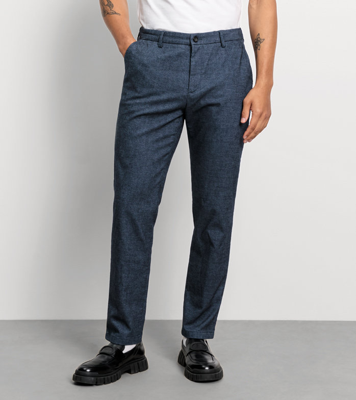 Chino, tapered fit, Hose, Blau