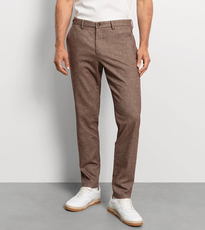 Chino, tapered fit, Broek, Bruin