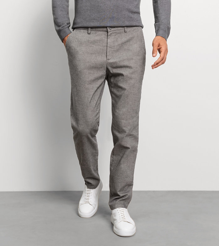 Chino, tapered fit, Broek, Grijs