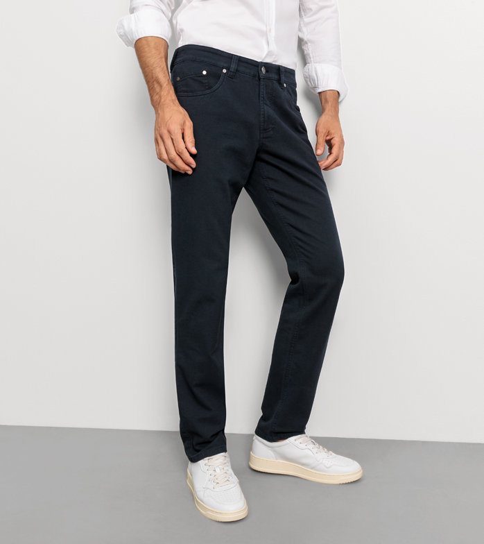 Five Pocket, modern fit, Pants, Marine