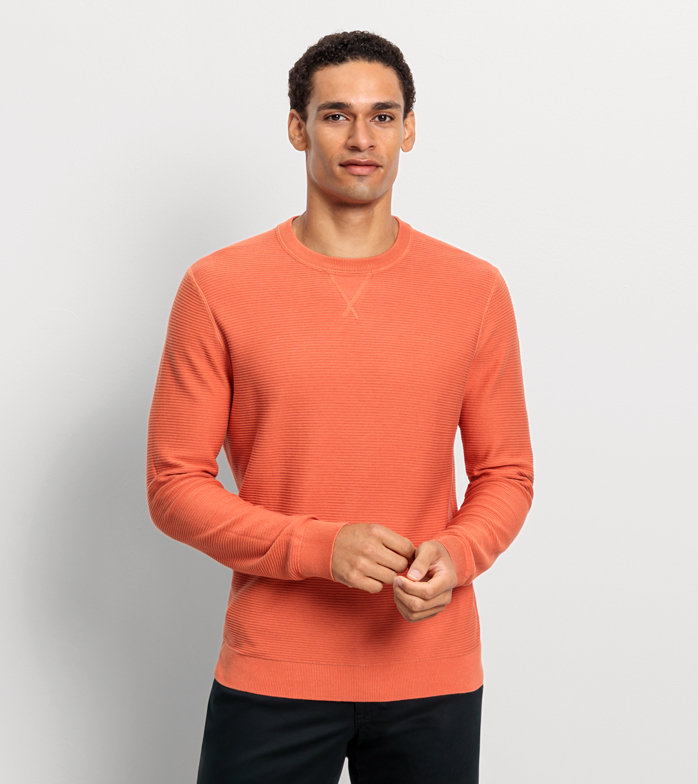 Casual Strick, Pullover, Lachs