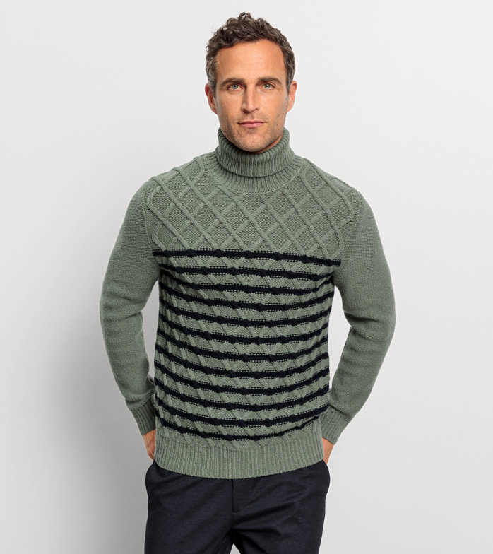 Casual Knitwear, Pullover, Grey Green