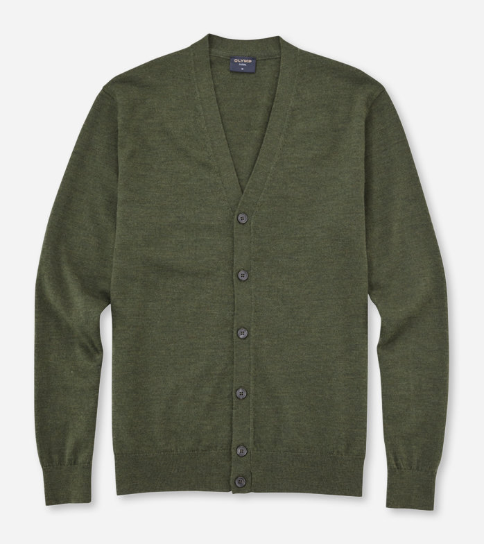 Casual Knitwear, Cardigan, Olive