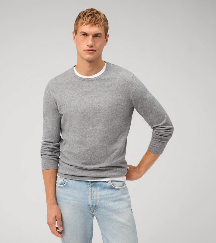 Casual Maille, Pullover, Gris Argent