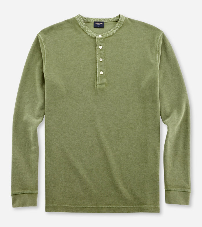 Casual Jersey, Polo met lange mouwen, Lichtgroen