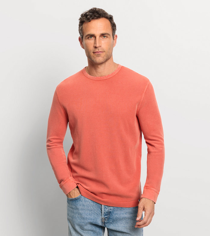 Casual Jersey, t-shirt met lange mouwen, Baksteenrood