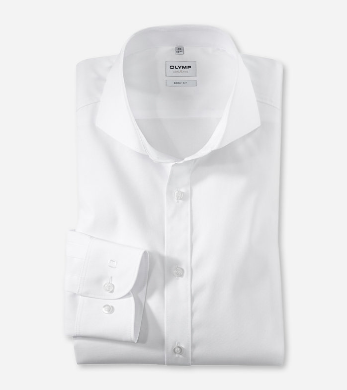 Level Five, Business shirt, body fit, Cutaway, White