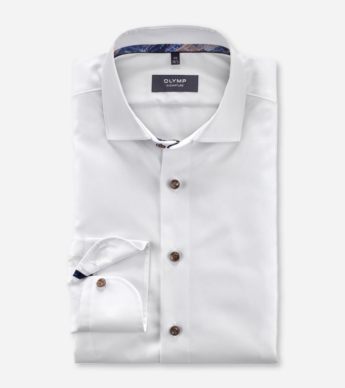 SIGNATURE, Business shirt, tailored fit, SIGNATURE Kent, White