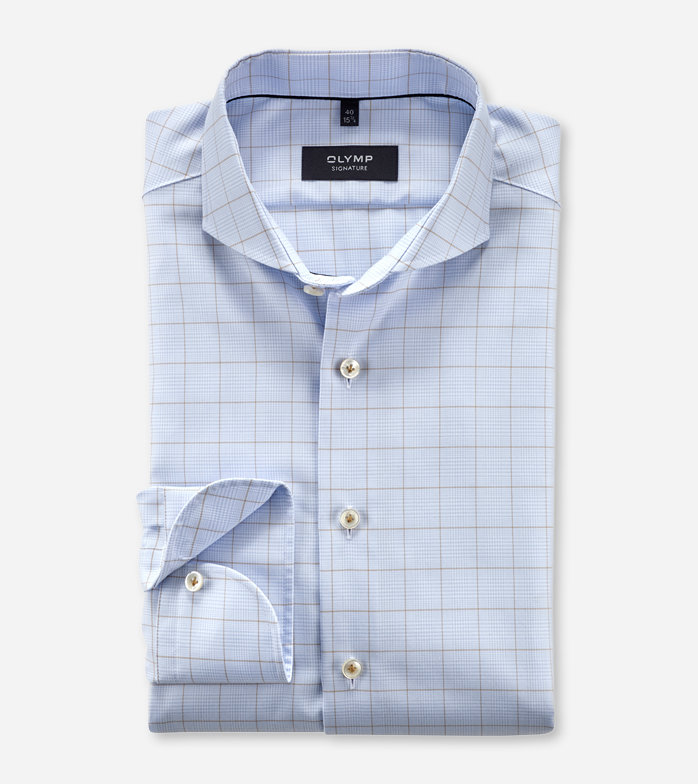 SIGNATURE, Chemise d'affaires, tailored fit, SIGNATURE Italien, Bleu Clair