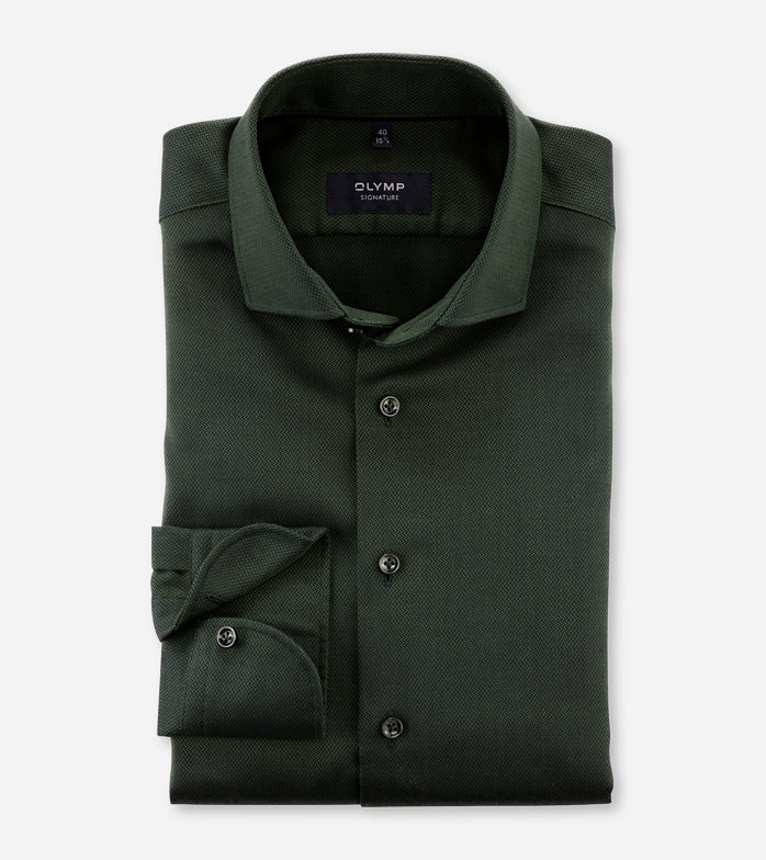 SIGNATURE, Business shirt, tailored fit, SIGNATURE Kent, Dark Green