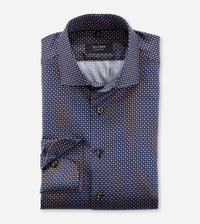 SIGNATURE, Business shirt, tailored fit, SIGNATURE Kent, Midnight Blue